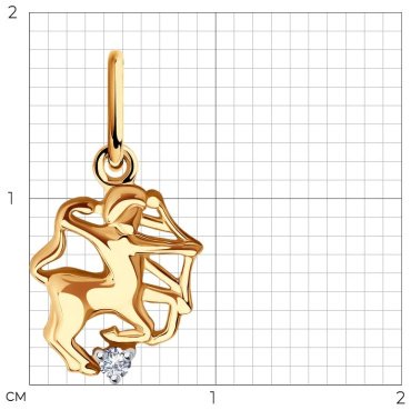 Подвеска SOKOLOV 036368 вес 0.63 г золото, фианит купить,52949