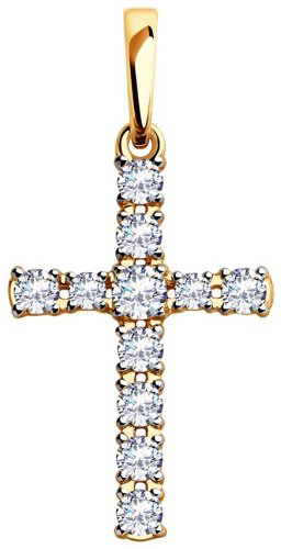 Крестик Diamant 51-130-00380-1 вес 1.56 г золото, фианит купить,166027