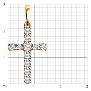 Крестик Diamant 51-130-00380-1 вес 1.56 г золото, фианит купить,166027