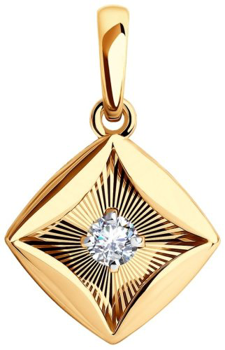 Подвеска Diamant 51-130-01077-1 вес 1.28 г золото, фианит купить,97084