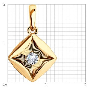 Подвеска Diamant 51-130-01077-1 вес 1.28 г золото, фианит купить,97084