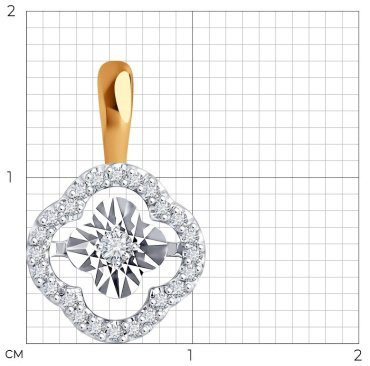Подвеска Diamant 51-230-02613-1 вес 1.23 золото, бриллиант купить,278958