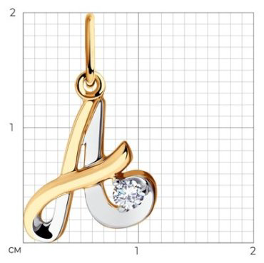 Подвеска Diamant 51-130-00554-1 вес 0.85 г золото, фианит купить,97265