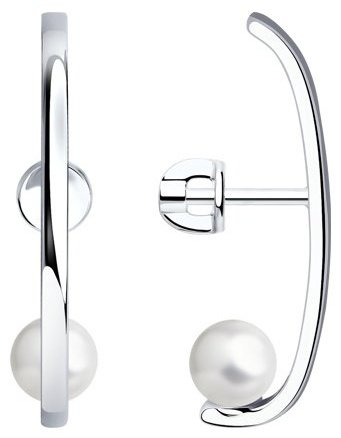 Серьги SOKOLOV 94024732 вес 3.05 г серебро, жемчуг купить,46533