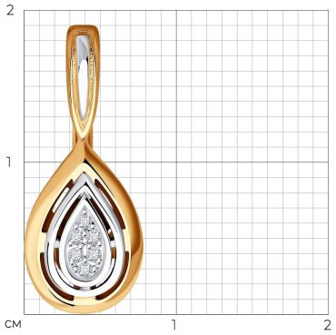Подвеска Diamant 51-230-01899-1 вес 0.86 золото, бриллиант купить,119776