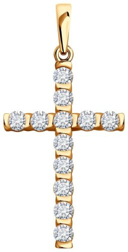 Крестик Diamant 51-230-02513-1 вес 1.72 золото, рубин купить,617840