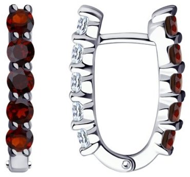 Серьги SOKOLOV 92022236 вес 3.52 г серебро, гранат купить,NaN