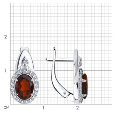 Серьги SOKOLOV 92021685 вес 2.61 г серебро, гранат купить,21299