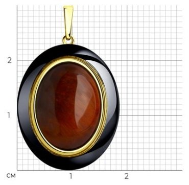 Подвеска Diamant 93-330-01694-1 вес 4.37 г серебро, тигровый глаз купить,18248