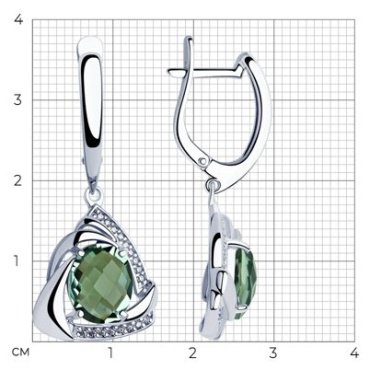 Серьги SOKOLOV 92022043 вес 6.7 г серебро, кварц купить,53352