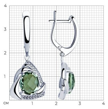 Серьги SOKOLOV 92022043 вес 6.7 г серебро, кварц купить,53352