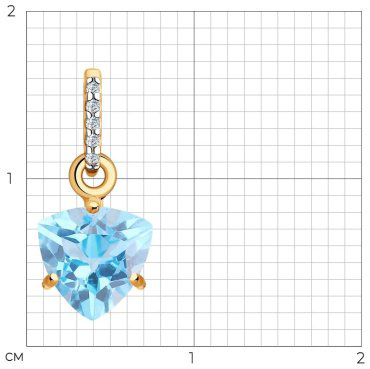 Подвеска Diamant 51-330-00291-1 вес 0.81 золото, топаз купить,73402