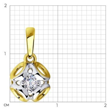Подвеска Diamant 53-130-00510-1 вес 0.98 г золото, фианит купить,106816