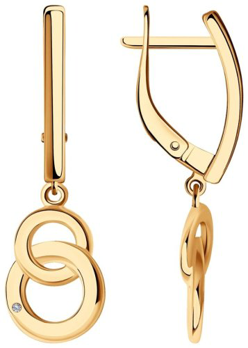 Серьги SOKOLOV 87020041-sk16 вес 3.82 г серебро, бриллиант купить,43294