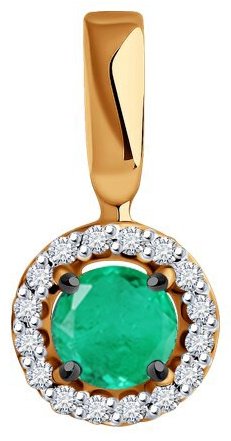 Подвеска Diamant 51-230-01772-2 вес 0.76 золото, изумруд купить,233144
