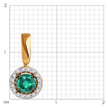 Подвеска Diamant 51-230-01772-2 вес 0.76 золото, изумруд купить,233144