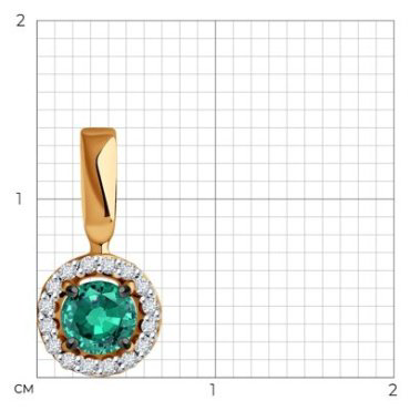 Подвеска Diamant 51-230-01772-2 вес 0.76 золото, изумруд купить,233144