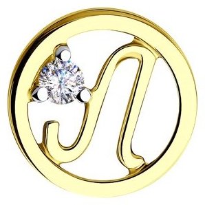 Подвеска Diamant 53-130-00650-1 вес 0.46 г золото, фианит купить,37398