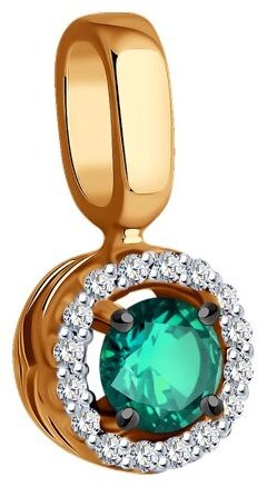 Подвеска Diamant 51-230-01772-2 вес 0.76 золото, изумруд купить,233144