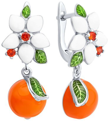 Серьги SOKOLOV 94027050 вес 5.7 г серебро, эмаль купить,34098