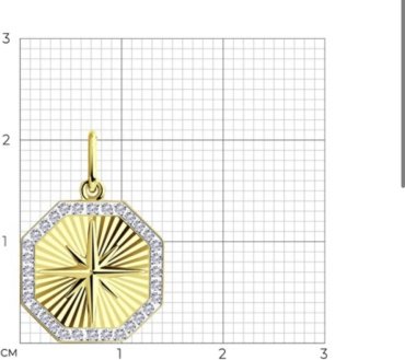Подвеска Diamant 53-130-01555-1 вес 1.62 г золото, фианит - ForteMarket Подвеска Diamant 53-130-01555-1 вес 1.62 г золото, фианит купить,0