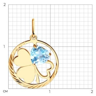 Подвеска Diamant 51-330-01354-1 вес 1.16 г золото, топаз купить,96902