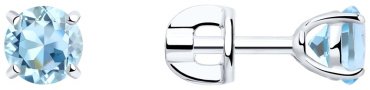 Пусеты SOKOLOV 92021086 вес 1.33 г серебро, топаз купить,12693