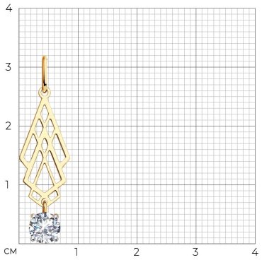 Подвеска Diamant 51-130-01566-1 вес 0.74 г золото, фианит купить,75491
