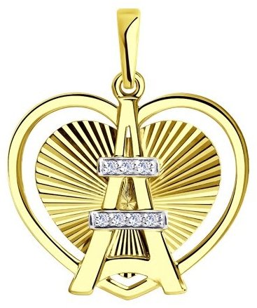 Подвеска Diamant 53-130-00677-1 вес 1.94 г золото, фианит купить,159079