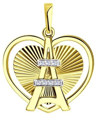 Подвеска Diamant 53-130-00677-1 вес 1.94 г золото, фианит купить,159079