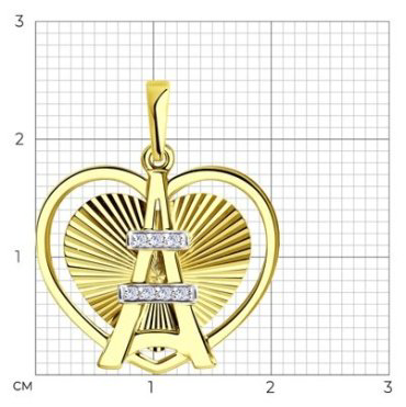 Подвеска Diamant 53-130-00677-1 вес 1.94 г золото, фианит купить,159079
