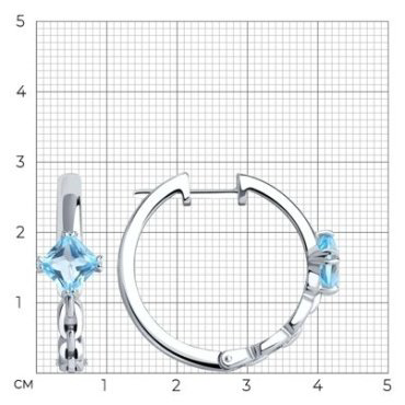 Серьги SOKOLOV 92022300 вес 7.66 г серебро, топаз купить,45712