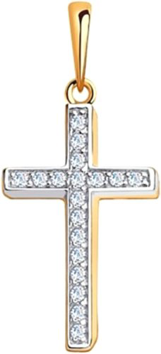 Крестик Diamant 51-130-00375-1 вес 1.03 г золото, фианит купить,107271