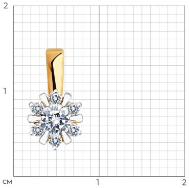 Подвеска SOKOLOV 036415 вес 0.79 г золото, фианит купить,55170