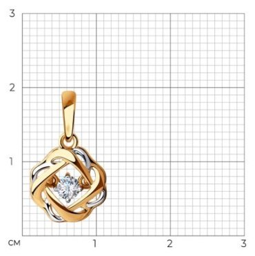 Подвеска SOKOLOV 035842 вес 0.9 г золото, фианит купить,94095