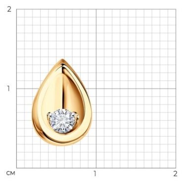 Подвеска SOKOLOV 1030176 вес 0.89 г золото, бриллиант купить,246871