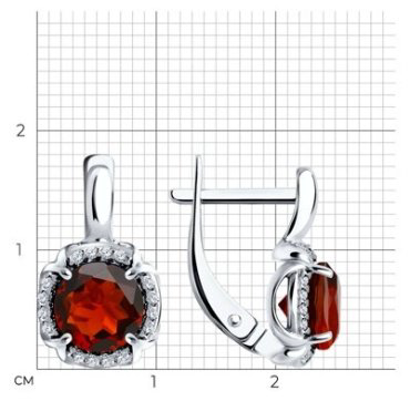 Серьги SOKOLOV 92021681 вес 3.53 г серебро, гранат купить,35768