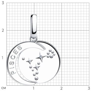 Подвеска SOKOLOV 94032635 вес 2.97 г серебро, фианит купить,35217