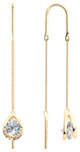 Серьги-цепочки SOKOLOV 93021046 вес 3 г серебро, фианит купить,18135