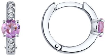 Серьги SOKOLOV 92022417 вес 1.9 г серебро, аметист купить,25650