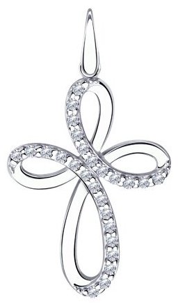 Подвеска Diamant 94-130-01317-1 вес 2.74 г серебро, фианит