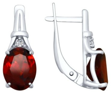 Серьги SOKOLOV 92022025 вес 3.06 г серебро, гранат купить,32710