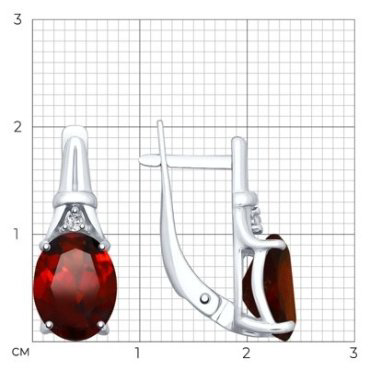 Серьги SOKOLOV 92022025 вес 3.06 г серебро, гранат купить,32710