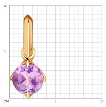 Подвеска Diamant 51-330-01764-2 вес 0.77 г золото, аметист купить,61677