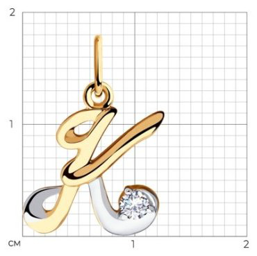 Подвеска Diamant 51-130-00561-1 вес 0.98 г золото, фианит купить,74462
