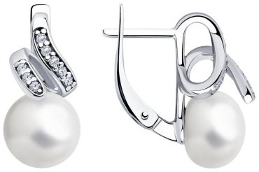 Серьги SOKOLOV 92022641 вес 4.78 г серебро, жемчуг купить,35910