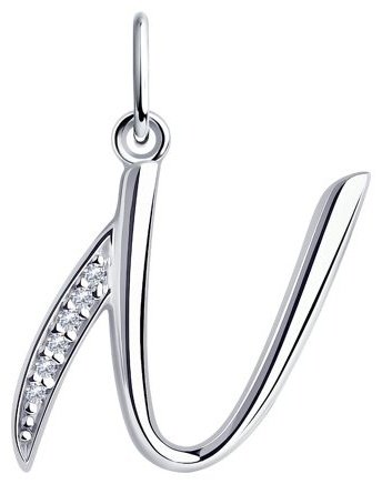 Подвеска Diamant 94-130-01144-1 вес 1.02 г серебро, фианит купить,15032