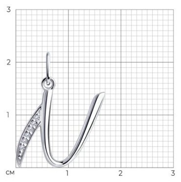 Подвеска Diamant 94-130-01144-1 вес 1.02 г серебро, фианит купить,15032
