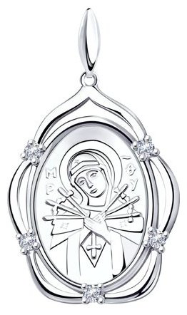 Икона Diamant 94-130-00811-1 вес 3.41 г серебро, фианит купить,15722