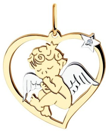 Подвеска Diamant 51-130-00816-1 вес 1.27 г золото, фианит купить,90126